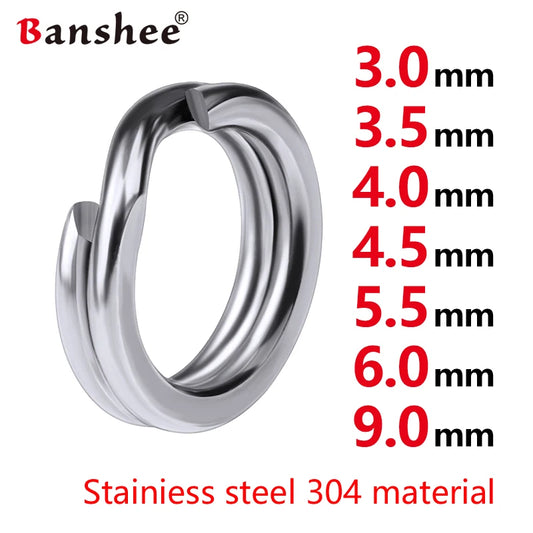 100Pcs Fishing Rings Stainless Steel Split Rings Fishing Tackle Strengthen Solid Ring Lure Connecting Ring Fish Accessories ring