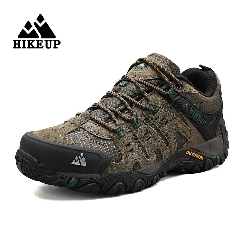 HIKEUP Hiking Shoes Mountain Trekking Boots Camping Sneakers for Men Safety Non-slip Wear-resistant Sport Tactical Mens Shoes